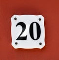 Number 20 on house wall Royalty Free Stock Photo