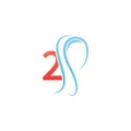 Number 2 icon logo combined with hijab icon design