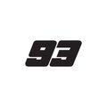 Number 93 icon symbol vector