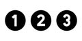 123 number icon vector. One, two, and three symbols in circle background