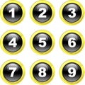 Black Gold Glassy Bubble Button Number icons