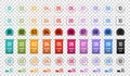 Number Icons Set - Different Colorful Vector Illustrations Isolated On Transparent Background