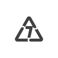 Number 7, industrial marking plastic vector icon