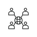 Number of internet users, icon in line design. Internet, users, cloud, storage, on white background vector. Number of