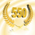 Number 550 with laurel wreath or honor wreath as a 3D-illustration, 3D-rendering