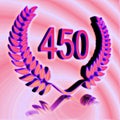 Number 450 with laurel wreath or honor wreath as a 3D-illustration, 3D-rendering