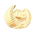 Number 119 with laurel wreath or honor wreath as a 3D-illustration, 3D-rendering Royalty Free Stock Photo