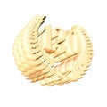 Number 120 with laurel wreath or honor wreath as a 3D-illustration, 3D-rendering Royalty Free Stock Photo