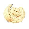 Number 122 with laurel wreath or honor wreath as a 3D-illustration, 3D-rendering