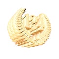 Number 124 with laurel wreath or honor wreath as a 3D-illustration, 3D-rendering