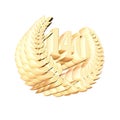 Number 140 with laurel wreath or honor wreath as a 3D-illustration, 3D-rendering