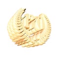 Number 170 with laurel wreath or honor wreath as a 3D-illustration, 3D-rendering