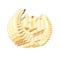 Number 180 with laurel wreath or honor wreath as a 3D-illustration, 3D-rendering