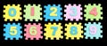 Number learning blocks isolated black