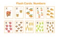 Number learning printable flash cards, educational English worksheet for kids