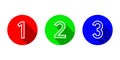123 number line icon with long shadow Royalty Free Stock Photo