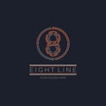 Number 8 line style modern logo design template for brand or company and other Royalty Free Stock Photo