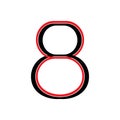 Number 8 linked overlap line symbol vector