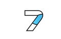 black blue number 7 logo company icon design