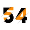 54 5 4 Number Logo Design with a Creative Cut and Black Circle Background. Creative logo design Royalty Free Stock Photo