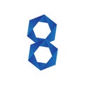 Number 8 logo with gemetric pattern Royalty Free Stock Photo