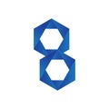 Number 8 logo with gemetric pattern Royalty Free Stock Photo