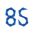Number 85 logo with gemetric pattern Royalty Free Stock Photo