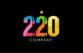 220 number grunge color rainbow numeral digit logo