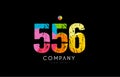 556 number grunge color rainbow numeral digit logo Royalty Free Stock Photo