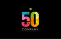 50 number grunge color rainbow numeral digit logo