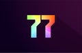 77 number rainbow colored logo icon design