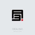 A and number 3 - logo. A3 - logotype. Vector design element or icon with parallel lines Royalty Free Stock Photo