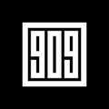 Number 909 logo monogram, square typography vector illustration