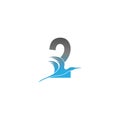 Number 2 logo with pelican bird icon design Royalty Free Stock Photo