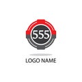 555 number logo vector illustration icon Royalty Free Stock Photo