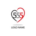 555 number logo vector illustration icon Royalty Free Stock Photo