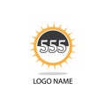 555 number logo vector illustration icon Royalty Free Stock Photo