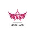 555 number logo vector illustration icon Royalty Free Stock Photo