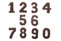 Number Made With Coffee Beans On White Background Royalty Free Stock Photo