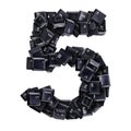 Number 5 made of keyboard buttons Royalty Free Stock Photo