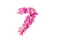 number 7 made from pink petals rose. Pink roses. Element for decoration. Royalty Free Stock Photo