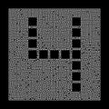 Number 4 in the maze frame. Digit in the style of the maze. Labyrinth. Illustration isolated on black Royalty Free Stock Photo