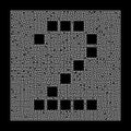 Number 2 in the maze frame. Digit in the style of the maze. Labyrinth. Illustration isolated on black Royalty Free Stock Photo