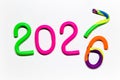 Number 2026 2027 multicolor plasticine figures