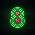 8 number neon sign.