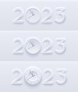 2023 number neumorphic design on light background. Royalty Free Stock Photo