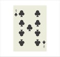 Number nine of clubs playing card for web and mobile design isolated on a white background