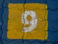 Number nine on floor Royalty Free Stock Photo
