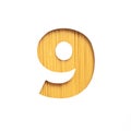 Number nine made of spaghetti and white cut paper in shape of ninth numeral. Typeface of pasta. Italian food