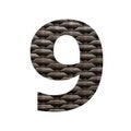 Number nine 9 Synthetic rattan background